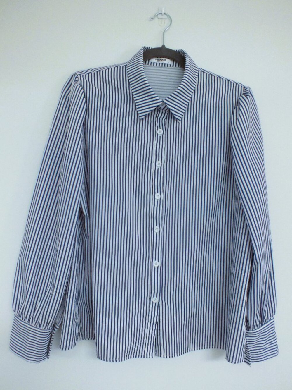 ZEAGOO | Women's Vertical Stripe Dress Shirt - Blue & White